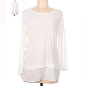 J Crew Mercantile 3/4 sleeve white top